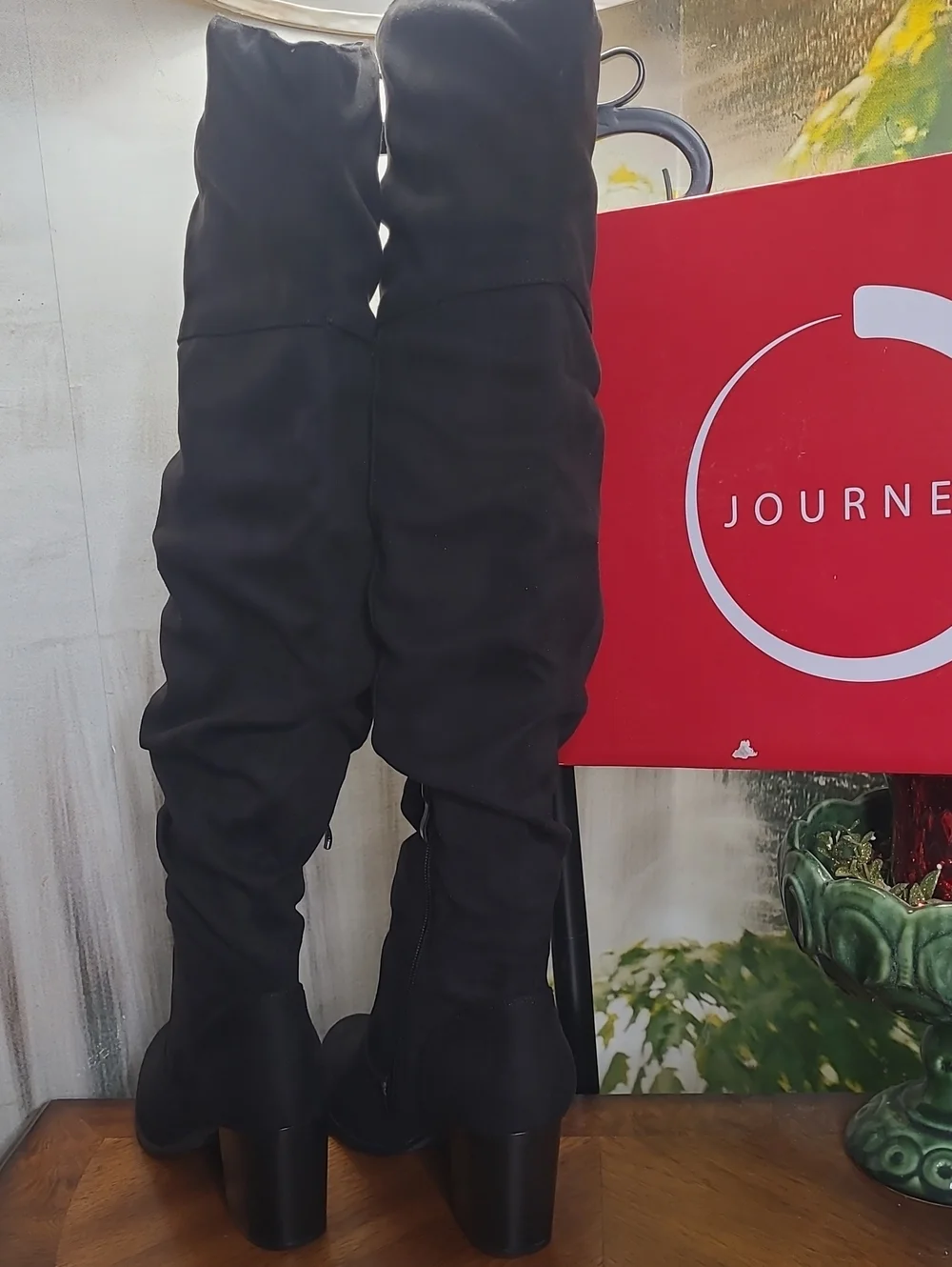 New in box! Journee Kaison Womens 9 Over the Knee black faux suede high boot